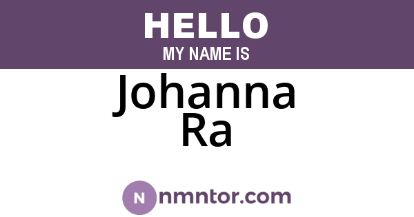 Johanna Ra