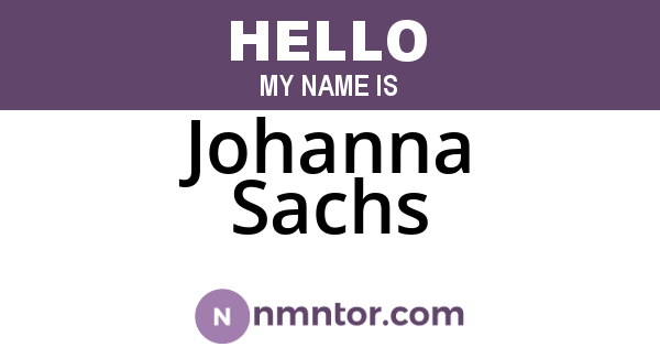 Johanna Sachs