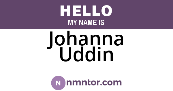 Johanna Uddin