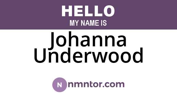 Johanna Underwood