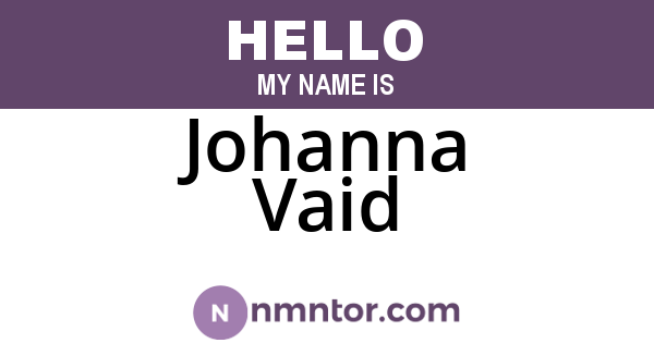 Johanna Vaid