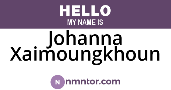 Johanna Xaimoungkhoun