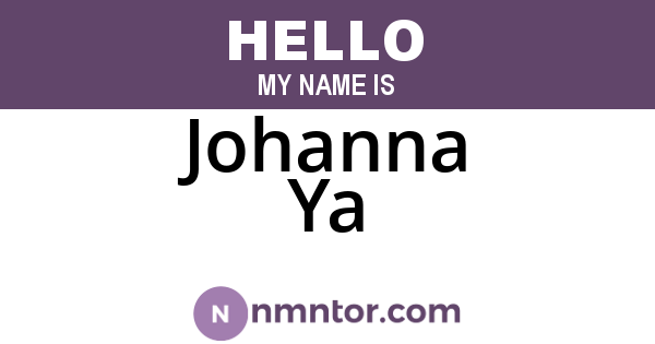 Johanna Ya