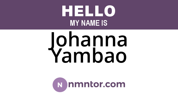 Johanna Yambao