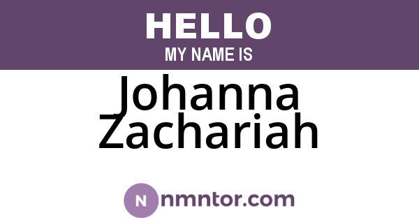 Johanna Zachariah