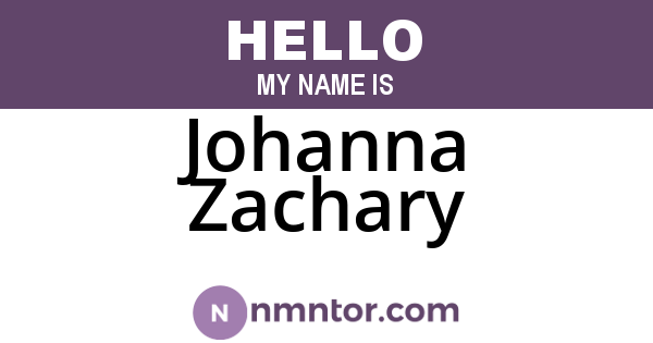 Johanna Zachary