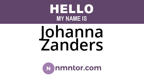Johanna Zanders