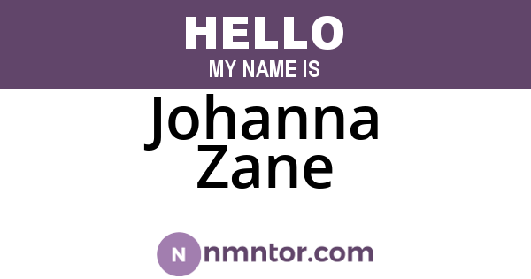 Johanna Zane