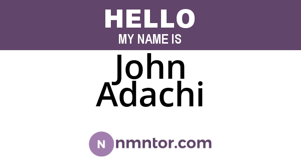 John Adachi