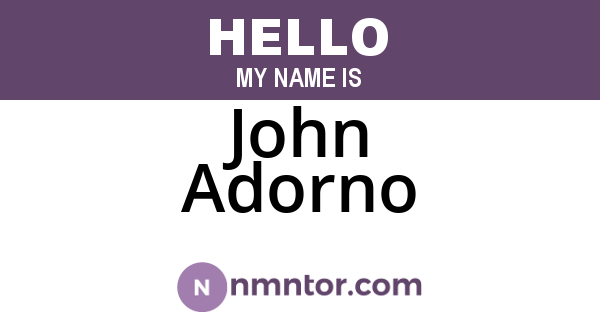 John Adorno