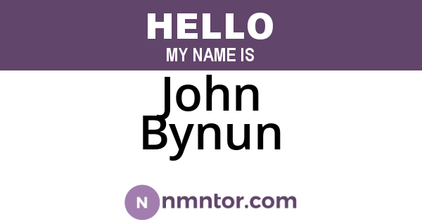 John Bynun