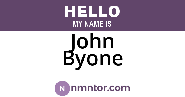 John Byone