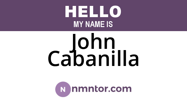 John Cabanilla