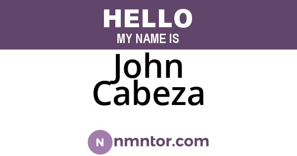 John Cabeza