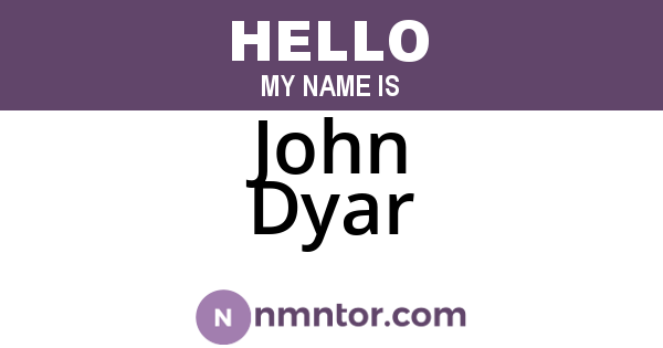 John Dyar
