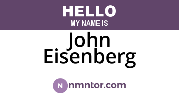 John Eisenberg