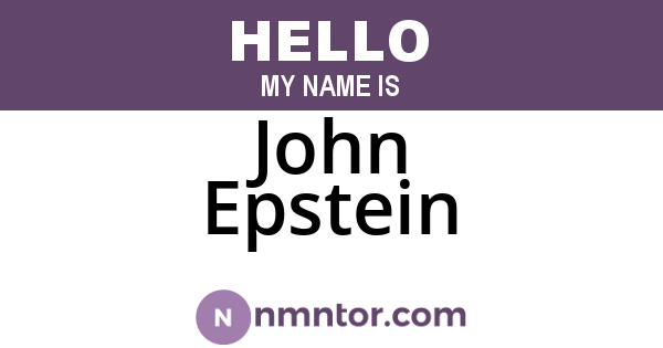 John Epstein