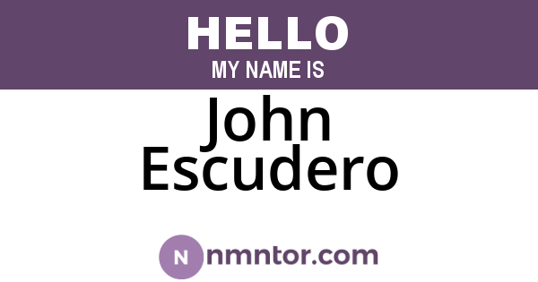 John Escudero