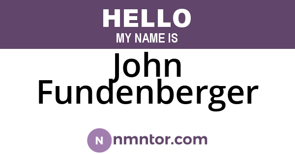 John Fundenberger
