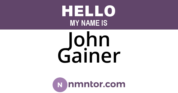 John Gainer
