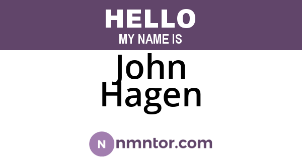 John Hagen