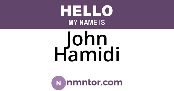 John Hamidi
