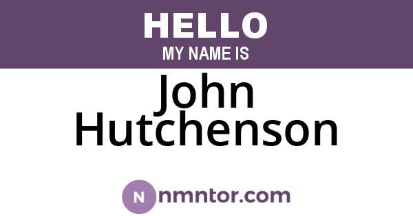 John Hutchenson