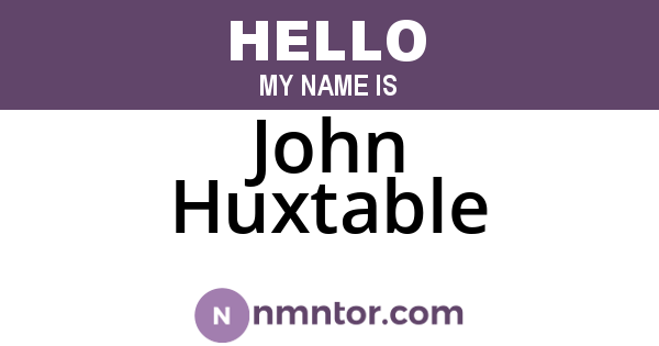 John Huxtable