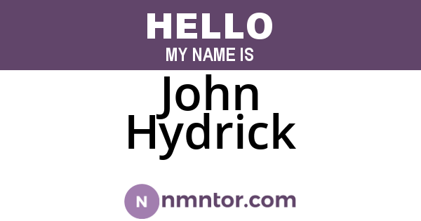 John Hydrick