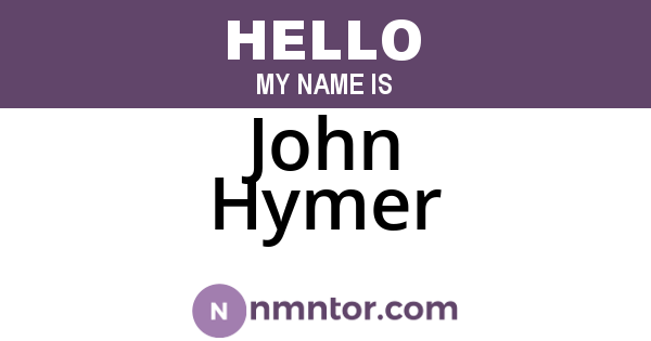 John Hymer