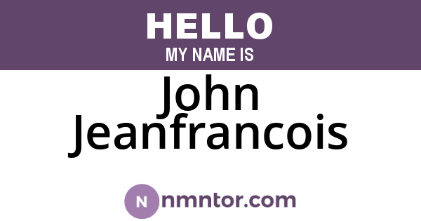John Jeanfrancois