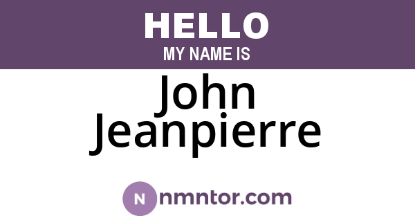 John Jeanpierre