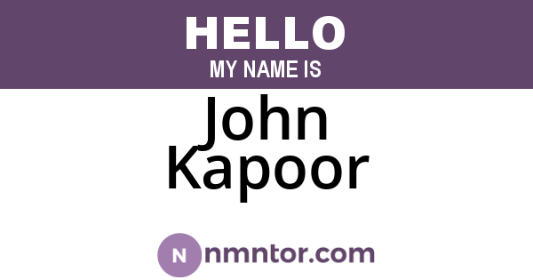 John Kapoor