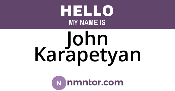 John Karapetyan