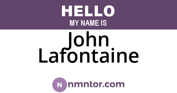 John Lafontaine