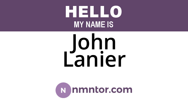 John Lanier