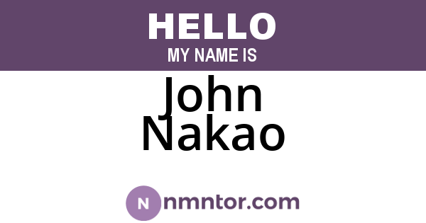 John Nakao
