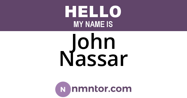 John Nassar