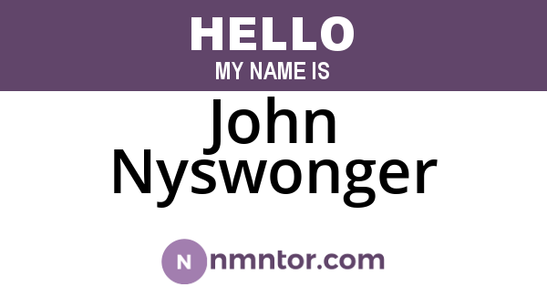 John Nyswonger