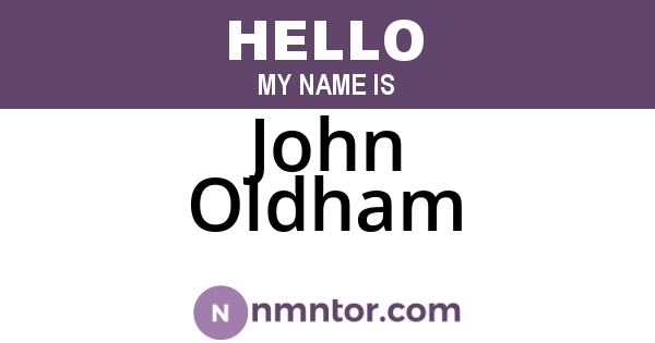 John Oldham