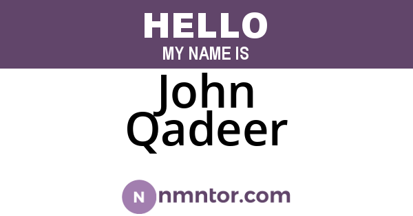 John Qadeer