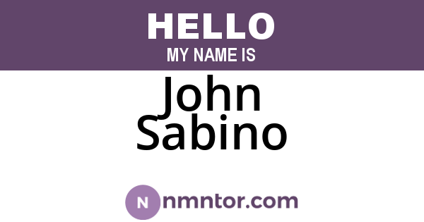 John Sabino