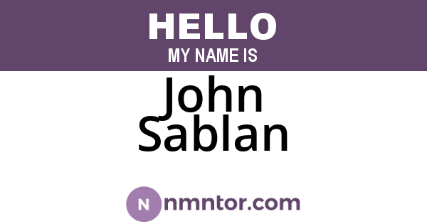 John Sablan