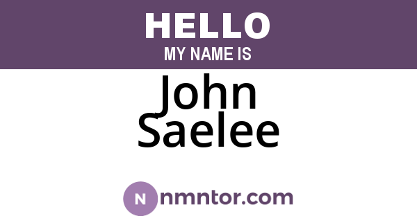 John Saelee