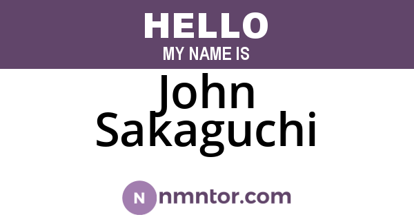 John Sakaguchi