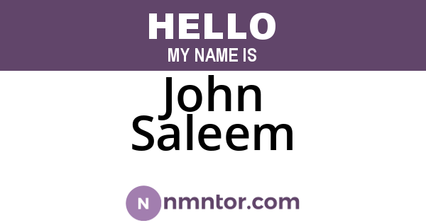 John Saleem