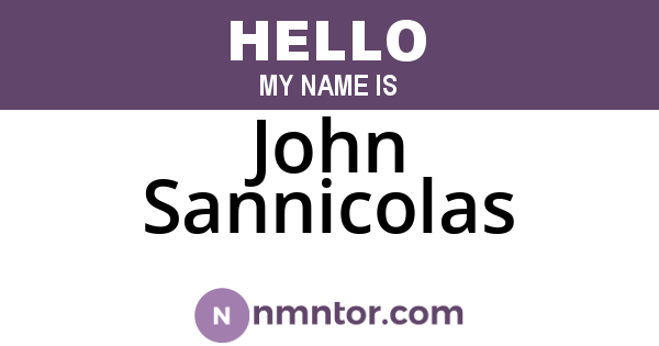 John Sannicolas