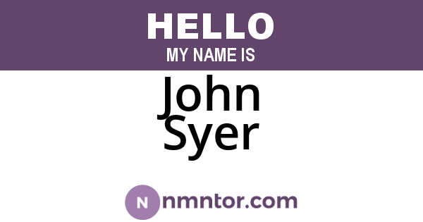 John Syer