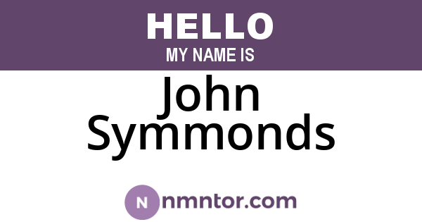 John Symmonds