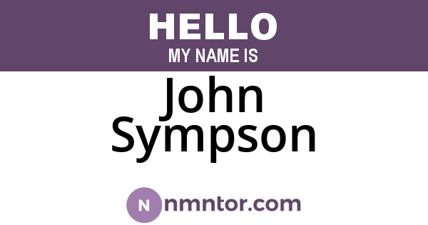John Sympson